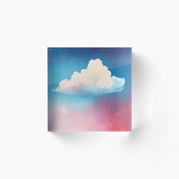Item preview, Cloud Wall Art Painting Pink Blue Sky Print designed and sold by MamboArt.