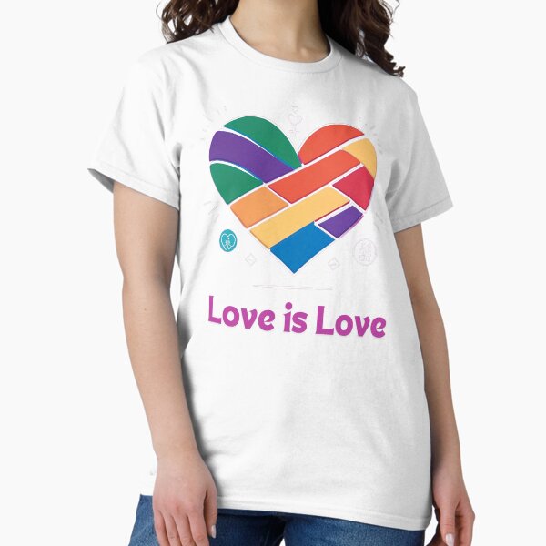 Vintage LGBTQ Heart - Love Is Love Classic T-Shirt