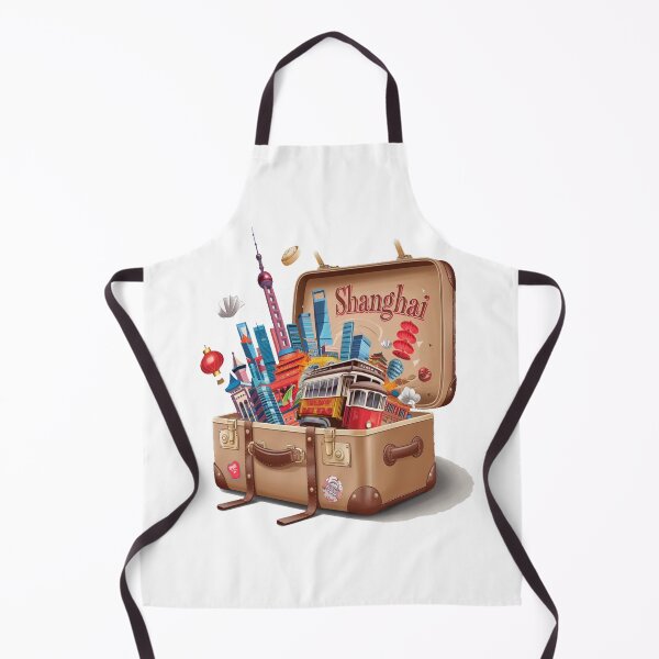 Item preview, Shanghai China Chinese - "Shanghai Adventure Suitcase – Retro Cartoon Travel " designed and sold by stickercuffs.