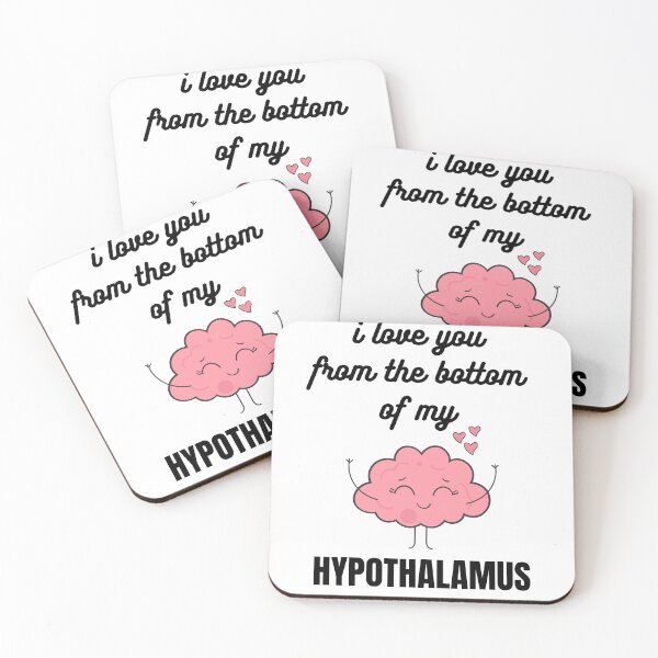 Item preview, Cute i love you from the bottom of my HYPOTHALAMUS Text Minimalist with cute picture of brain  designed and sold by SEVENPRINTS.
