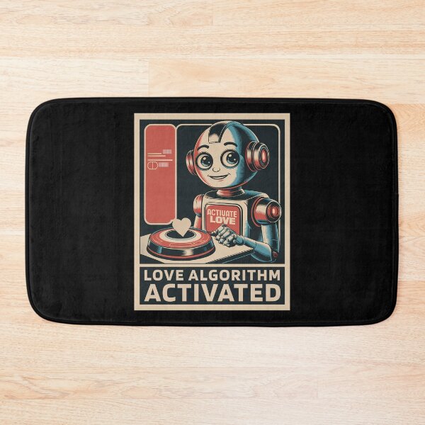 Item preview, Love Algorithm Activated Vintage Sci-Fi AI Robot Art designed and sold by Designer-Girl.