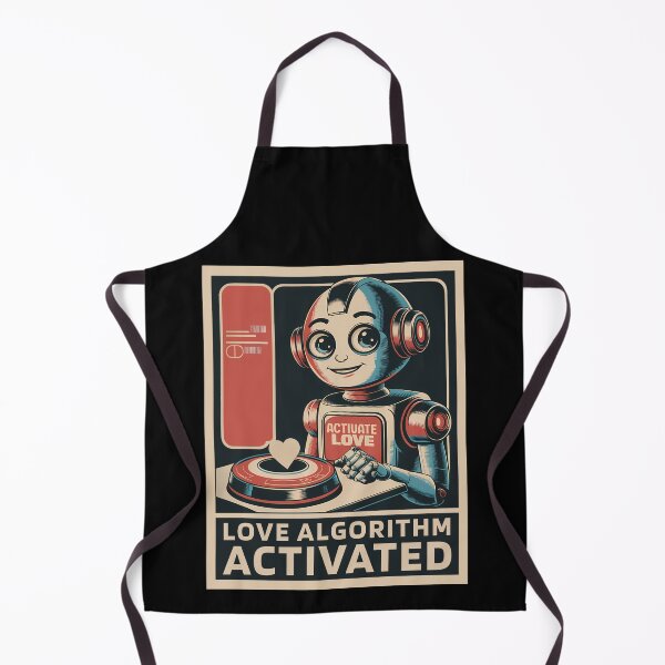 Item preview, Love Algorithm Activated Vintage Sci-Fi AI Robot Art designed and sold by Designer-Girl.