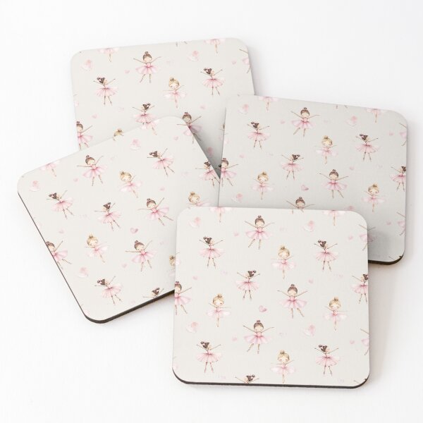 Aperçu de l'œuvre Petite ballerine dansant en tutu rose coeur créée et vendue par Milatoo.
