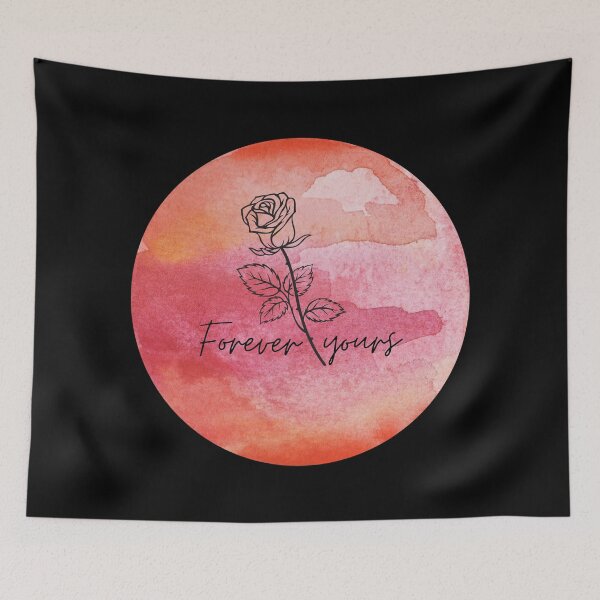 Item preview, Minimalist Rose with Sweet Forever Yours text for Valentine's Day  designed and sold by SEVENPRINTS.