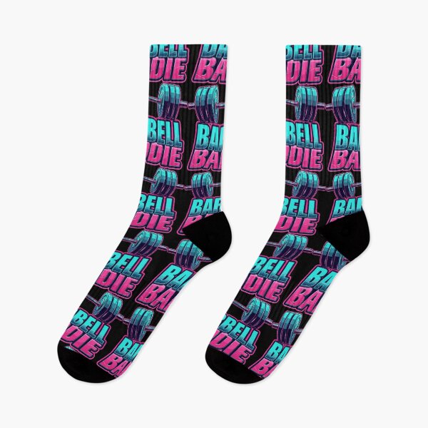 Item preview, Barbell Baddie Retro 80s Neon Fitness designed and sold by pixelated_echoes.
