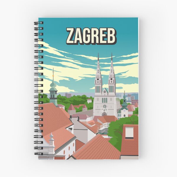 Artikelvorschau, Zagreb Kroatien Minimales Vintage Retro Reiseplakat entworfen und verkauft von Stadify.