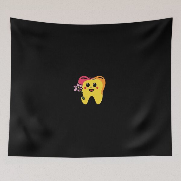 Item preview, Colorful Tooth Holding a Flower – Vibrant and Playful Dental Design designed and sold by Golden-flower22.