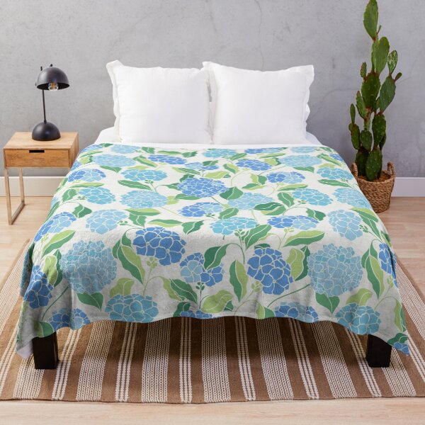 Item preview, Hydrangea Porcelain Style. Blue and green floral print with vintage nostalgic flair designed and sold by trefail.