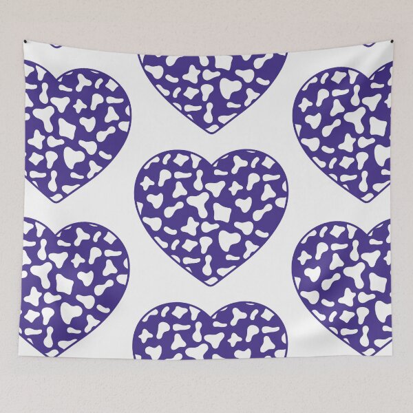 Item preview, Big White Cow Patches on Purple Cowhide | Continues Purple Cow Heart designed and sold by PatternPen.