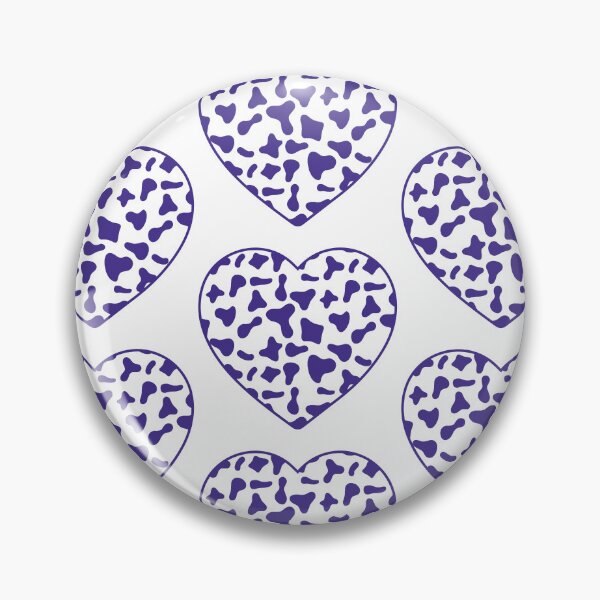 Item preview, Big Purple Cow Patches on White Cowhide | Continues White Cow Heart designed and sold by PatternPen.