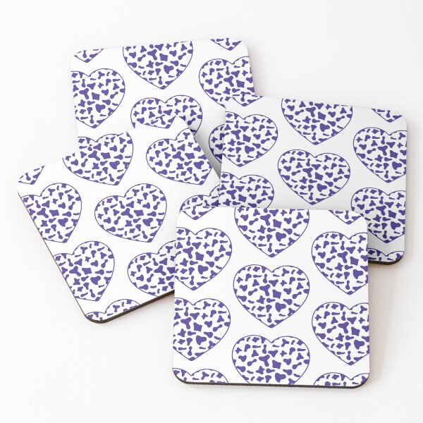 Item preview, Big Purple Cow Patches on White Cowhide | Continues White Cow Heart designed and sold by PatternPen.
