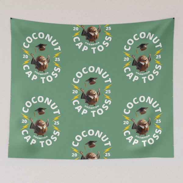 Item preview, "Coconut Cap Toss – Funny Tropical Graduation designed and sold by TasteTicker.