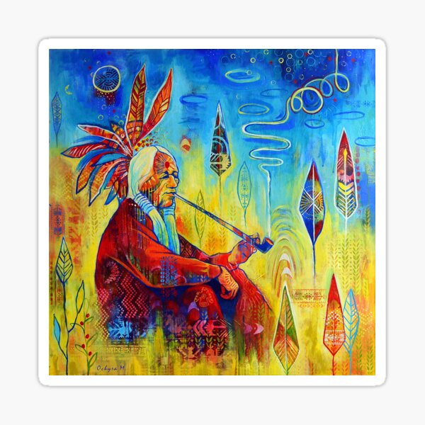 Native American Indian Peace Pipe Decal Car or Truck Window Laptop Decal  Sticker