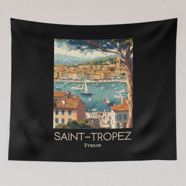 Item preview, A Vintage Travel Illustration of Saint-Tropez - France  designed and sold by GoodOldVintage.