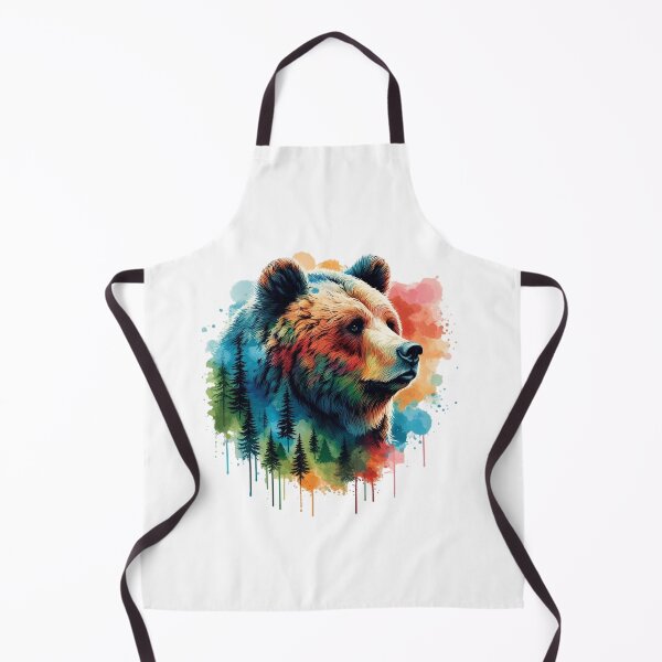 Item preview, Gray Bear with a Colorful Background and Some Trees Around designed and sold by Marcoshop10.