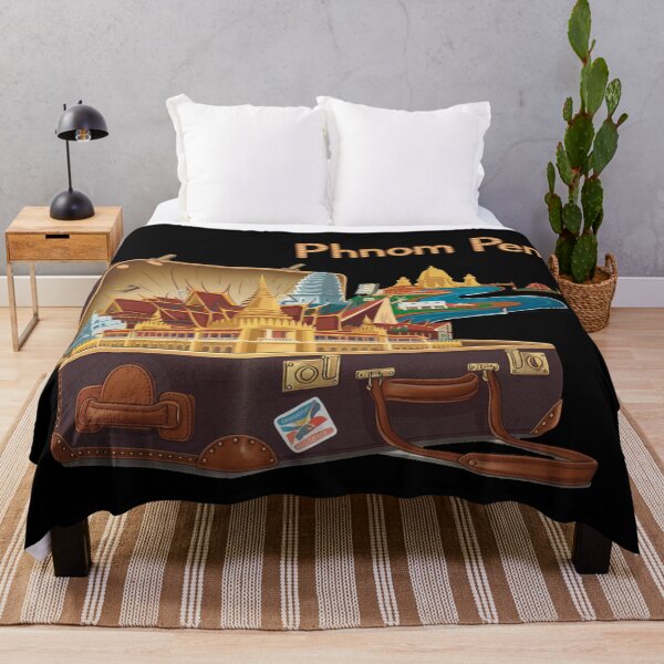 Item preview, Phnom Penh Cambodia Khmer - " Adventure Suitcase – Retro Cartoon Travel " designed and sold by stickercuffs.