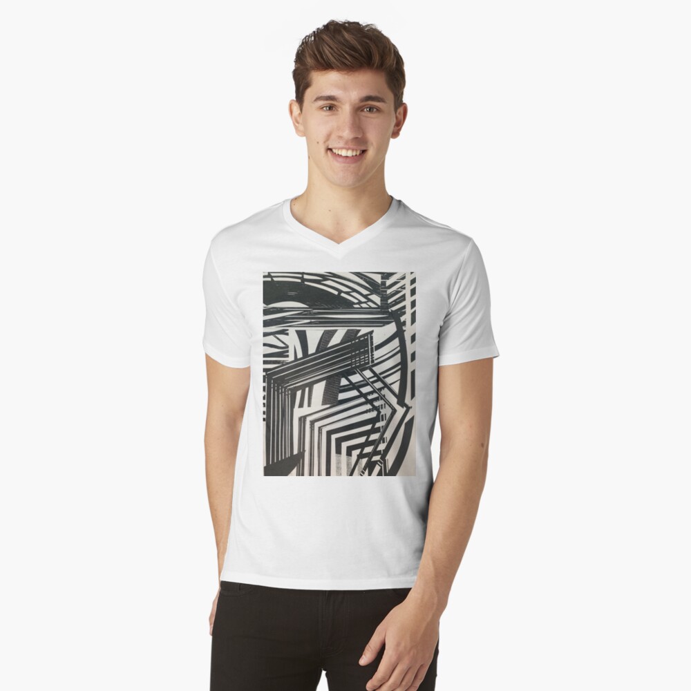 Vista previa del artículo con la obra «Camiseta de cuello en V», diseñado y vendido por ArtInArtOut.