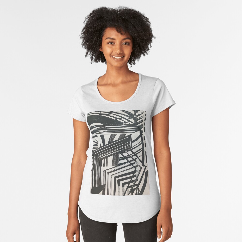 Vista previa del artículo con la obra «Camiseta premium de cuello ancho», diseñado y vendido por ArtInArtOut.
