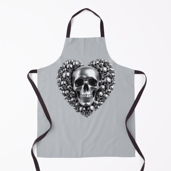 Item preview, Bright Silver Skulls, Big Pattern, Grey Background designed and sold by GaborSkeleton.