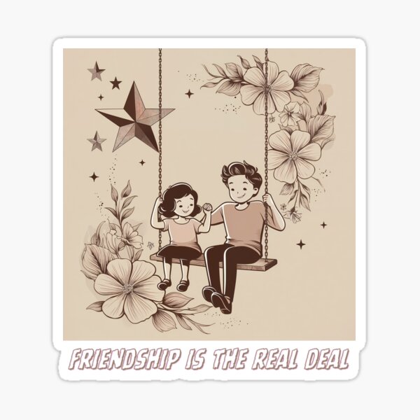 Vintage Scene - Friendship Is a Real Deal Sticker