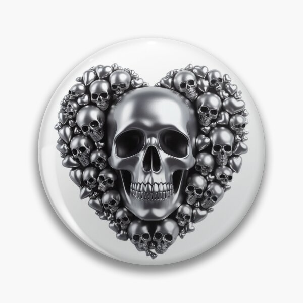 Item preview, Bright Silver Skulls, Big Pattern, White Background designed and sold by GaborSkeleton.