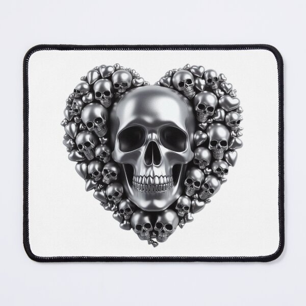 Item preview, Bright Silver Skulls, Big Pattern, White Background designed and sold by GaborSkeleton.