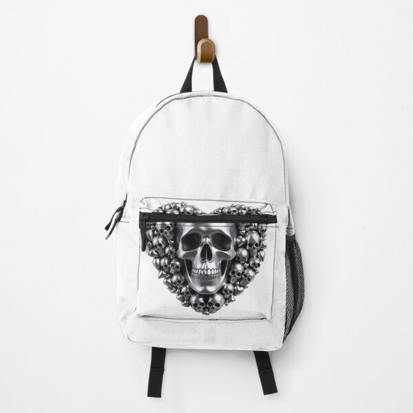Item preview, Bright Silver Skulls, Big Pattern, White Background designed and sold by GaborSkeleton.