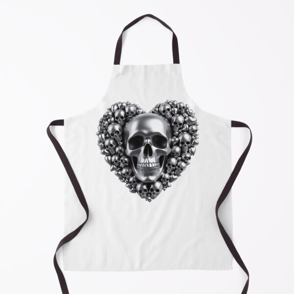 Item preview, Bright Silver Skulls, Big Pattern, White Background designed and sold by GaborSkeleton.