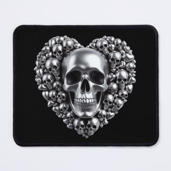 Item preview, Bright Silver Skulls, Big Pattern, Black Background designed and sold by GaborSkeleton.