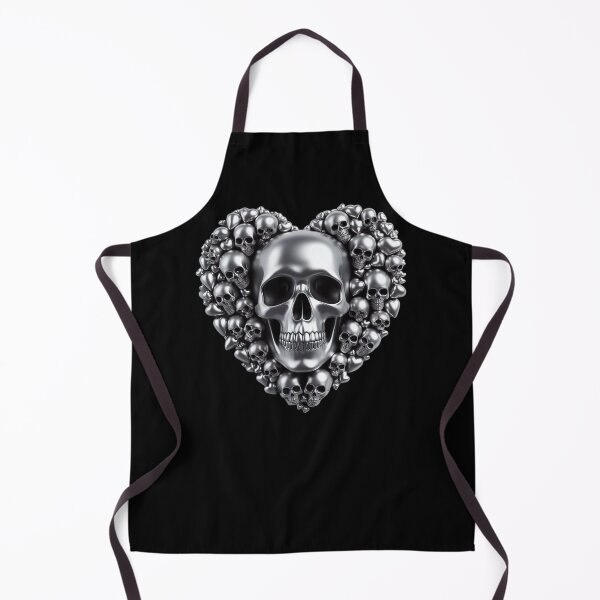 Item preview, Bright Silver Skulls, Big Pattern, Black Background designed and sold by GaborSkeleton.