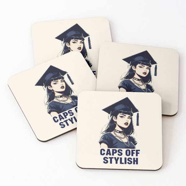 Item preview, Caps Off Stylish Bold Woman Graduation, Rock Accessories, Black and Pink Vibes designed and sold by SplashTastic.