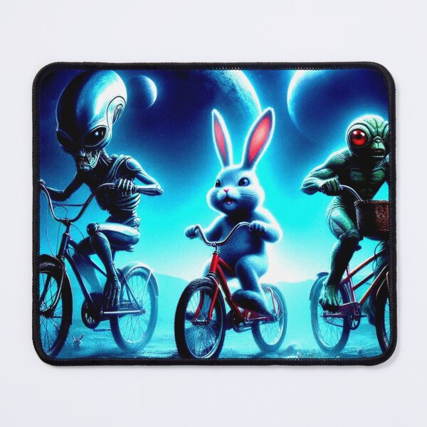 Item preview, alien,crocodile and cute rabbit at space bcycle designed and sold by Dogandesighn.
