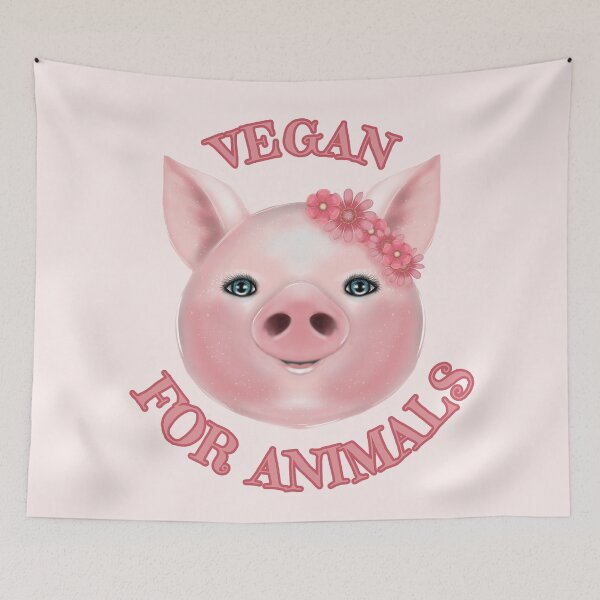 Item preview, VEGAN FOR ANIMALS designed and sold by wiboandbear.
