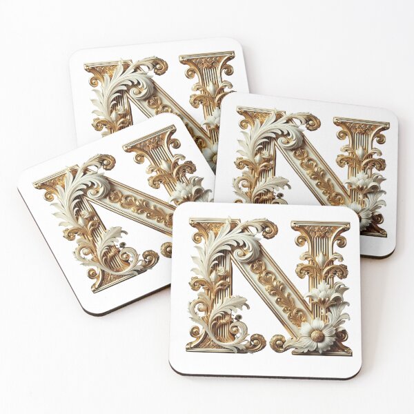 Item preview, Elegant Gold Letter N - Luxurious Monogram Design for a Timeless Touch designed and sold by Blendfactor.