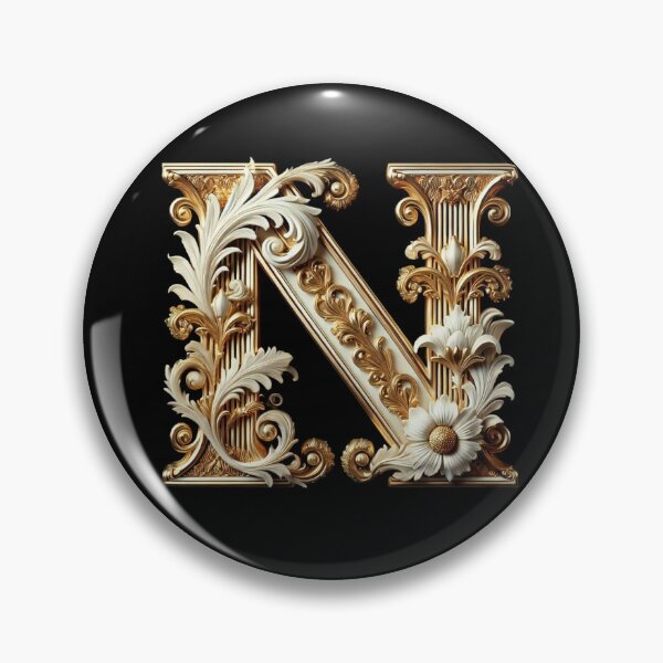 Item preview, Elegant Gold Letter N - Luxurious Monogram Design for a Timeless Touch designed and sold by Blendfactor.