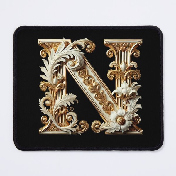 Item preview, Elegant Gold Letter N - Luxurious Monogram Design for a Timeless Touch designed and sold by Blendfactor.