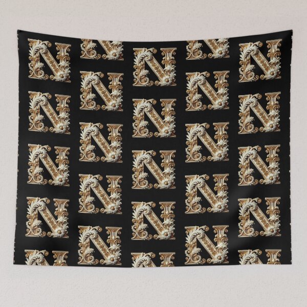 Item preview, Elegant Gold Letter N - Luxurious Monogram Design for a Timeless Touch designed and sold by Blendfactor.