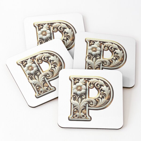 Item preview, Elegant Gold Letter P - Luxurious Monogram Design for a Timeless Touch designed and sold by Blendfactor.