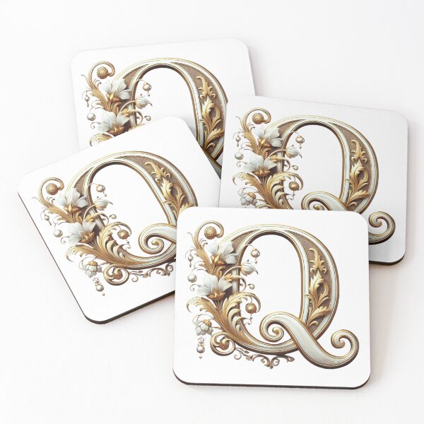 Item preview, Elegant Gold Letter Q - Luxurious Monogram Design for a Timeless Touch designed and sold by Blendfactor.