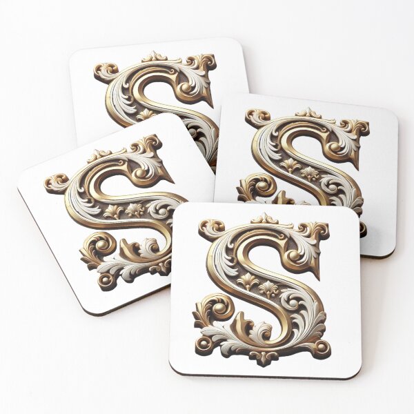 Item preview, Elegant Gold Letter S - Luxurious Monogram Design for a Timeless Touch designed and sold by Blendfactor.