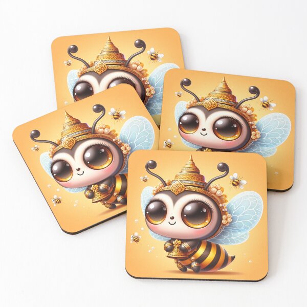 Item preview, Cute little bee with a golden crown designed and sold by KwangCB.
