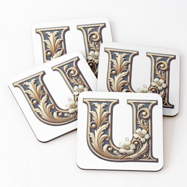 Item preview, Elegant Gold Letter U - Luxurious Monogram Design for a Timeless Touch designed and sold by Blendfactor.