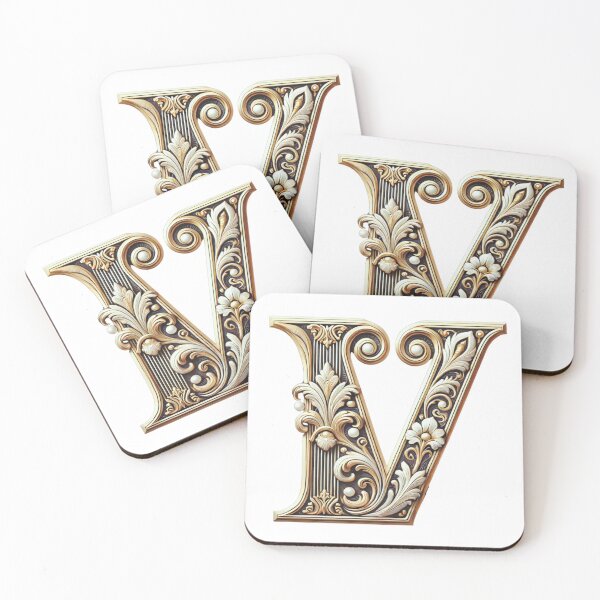 Item preview, Elegant Gold Letter V - Luxurious Monogram Design for a Timeless Touch designed and sold by Blendfactor.