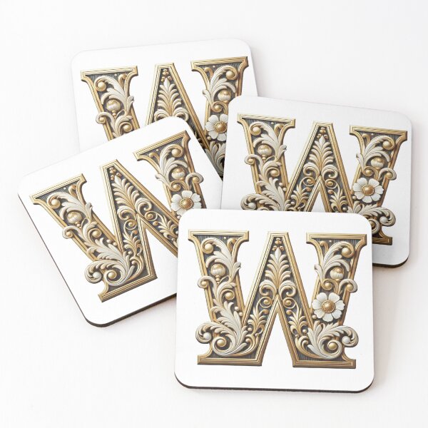 Item preview, Elegant Gold Letter W - Luxurious Monogram Design for a Timeless Touch designed and sold by Blendfactor.