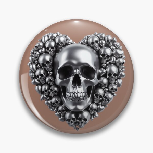 Item preview, Calaveras plateadas brillantes, patrón grande, fondo de mousse de moca designed and sold by GaborSkeleton.