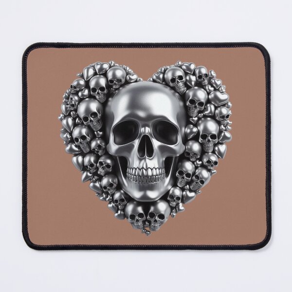 Item preview, Bright Silver Skulls, Big Pattern, Mocha Mousse Background designed and sold by GaborSkeleton.
