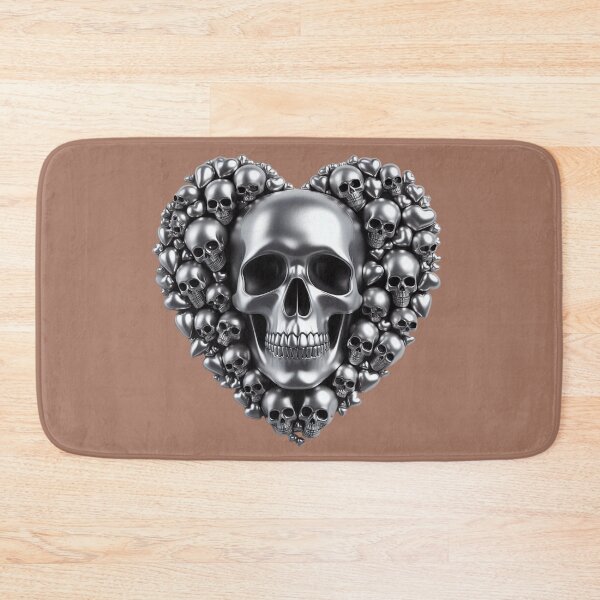 Item preview, Bright Silver Skulls, Big Pattern, Mocha Mousse Background designed and sold by GaborSkeleton.