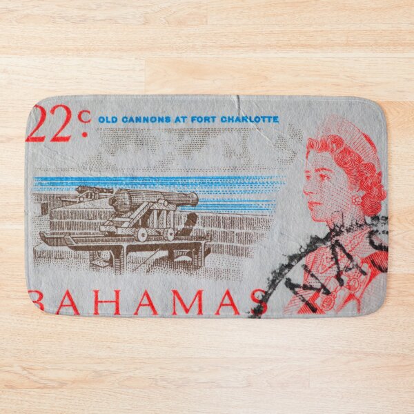 Item preview, Postage stamp of the cannons at Fort Charlotte in the Bahamas and Queen Elizabeth designed and sold by Photopat.