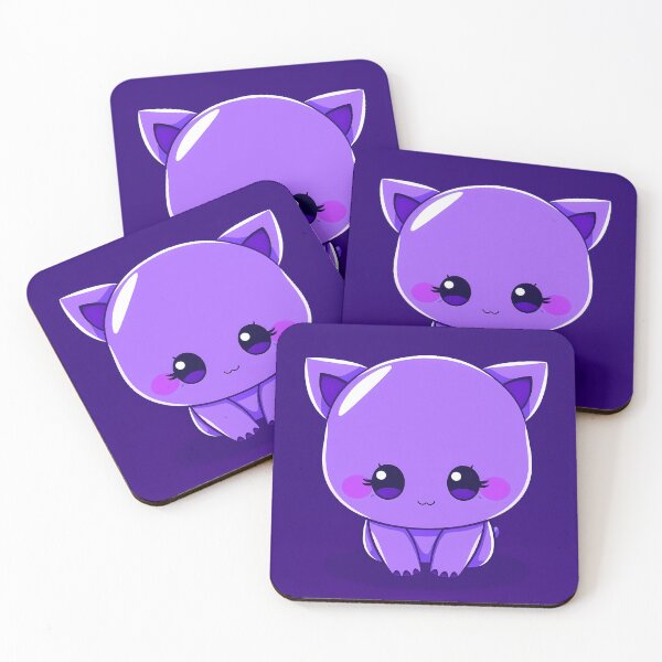 Item preview, Purple Chibi Creatures Cute Whimsical Illustrations Kawaii Art designed and sold by ART ATTACK ZONE.