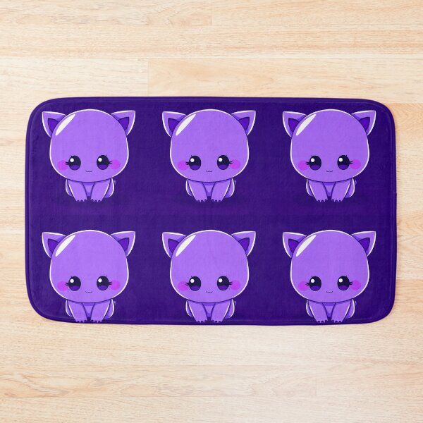 Item preview, Purple Chibi Creatures Cute Whimsical Illustrations Kawaii Art designed and sold by ART ATTACK ZONE.